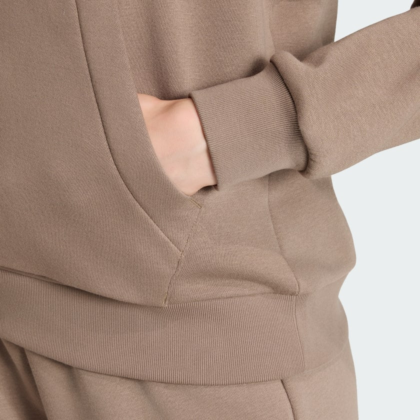Adidas Essentials Small Logo Feel Cozy, Felpa Con Cappuccio Donna - Khaki