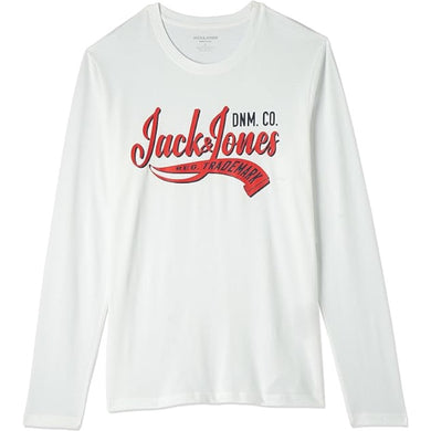 JACK & JONES Jjelogo Tee LS O-Collo 2 col Aw23 SN T-Shirt, Ballerino di Nuvola
