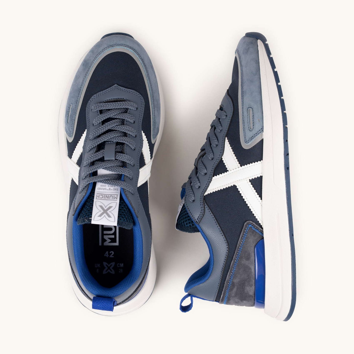 Munich Speed, Sneaker Uomo - Bianco, Blu