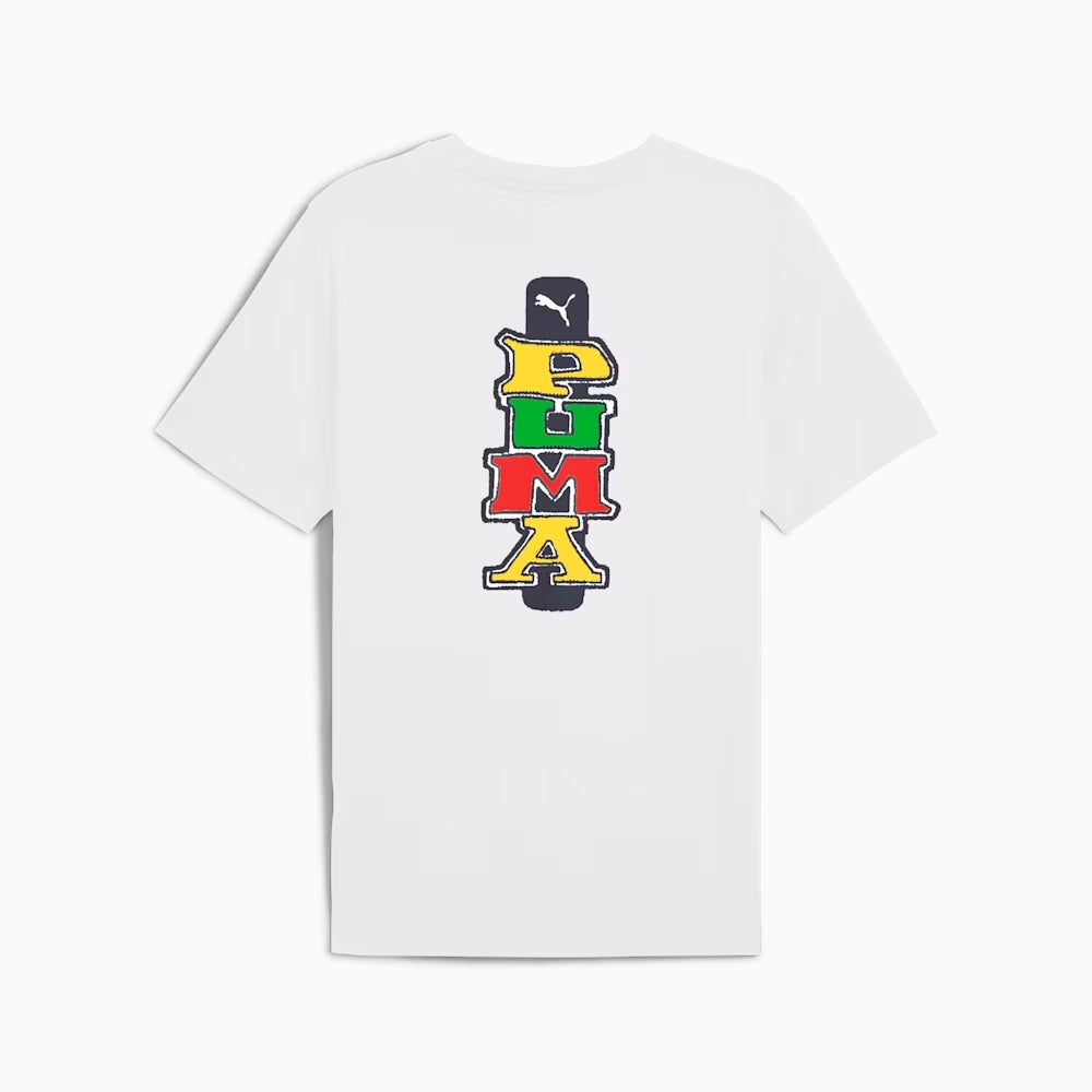 PUMA Graphic Back Logo, T-Shirt Uomo - Nero, Bianco, Verde