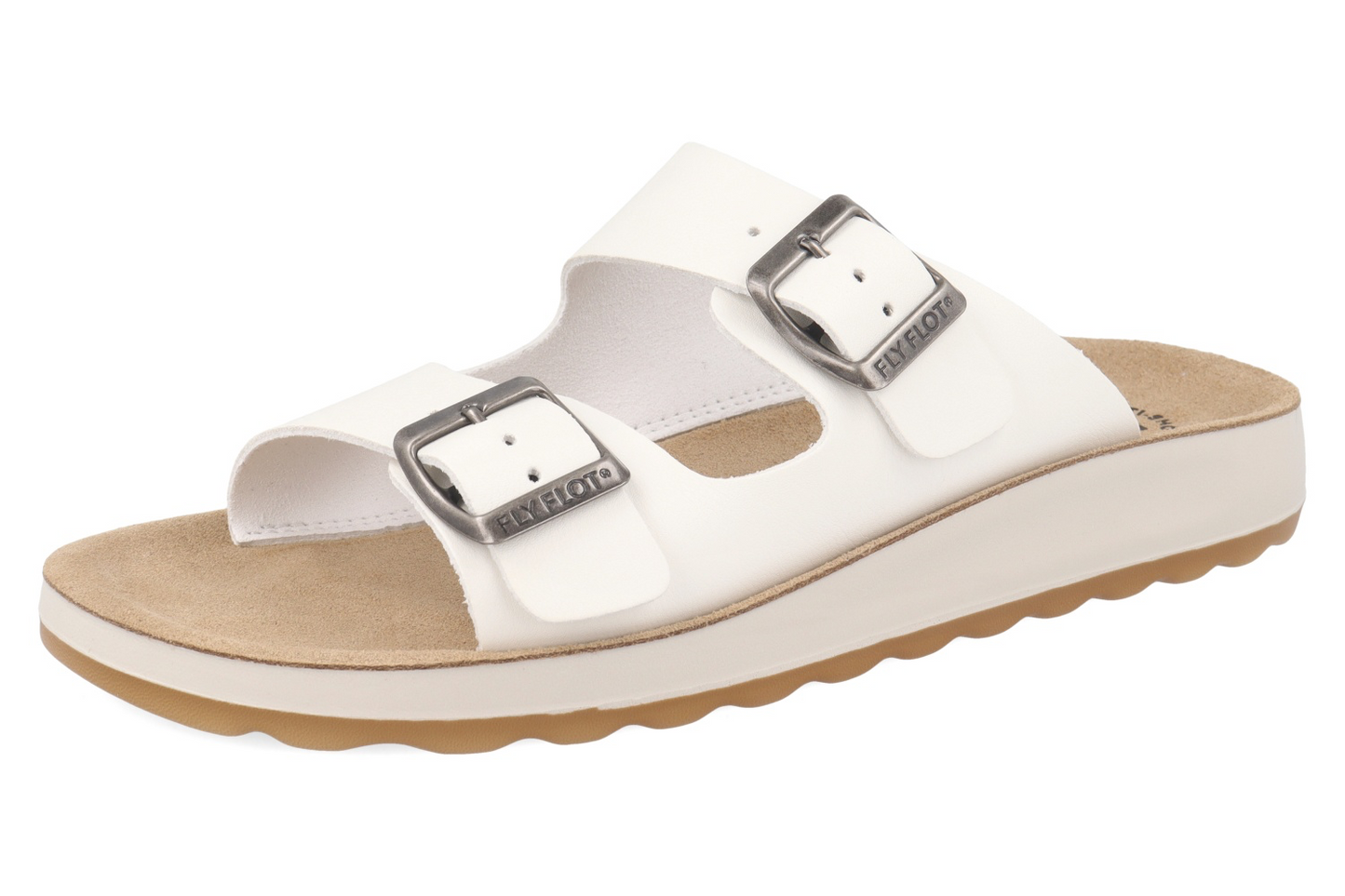 FlyFlot 42 G64 2C, Sandali Donna Con Doppia Fibbia - Bianco, Nero