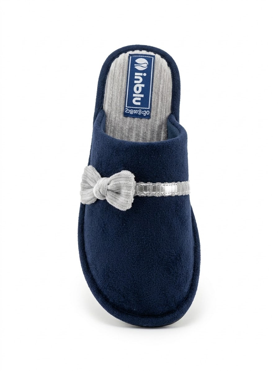 Inblu LB114, Pantofole Donna Con Fiocco - Blu