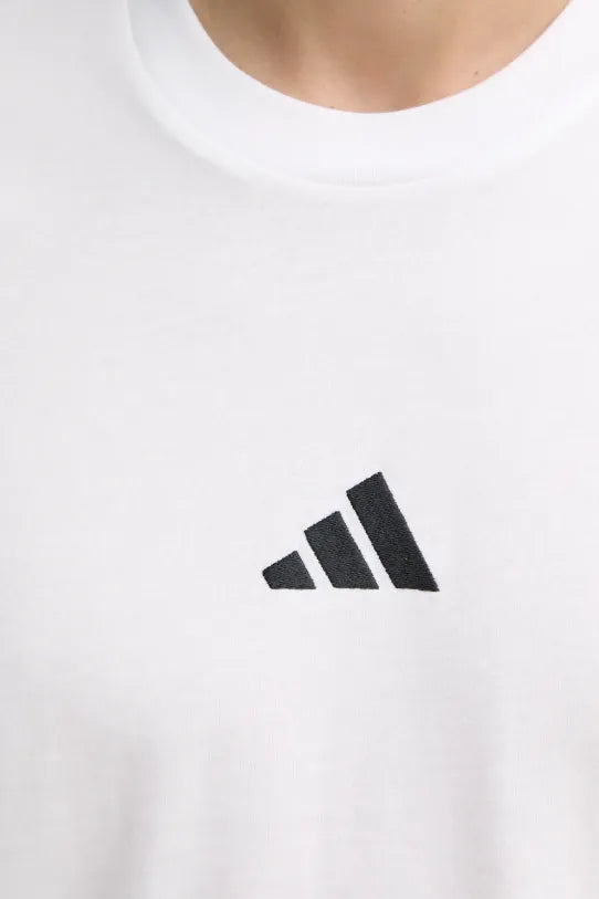 Adidas Essentials 3-Stripes Single Jersey, T-Shirt Uomo in Cotone - Verde, Bianco