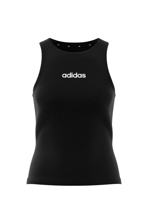 Adidas Top Essentials Linear, Canotta Donna - Nero