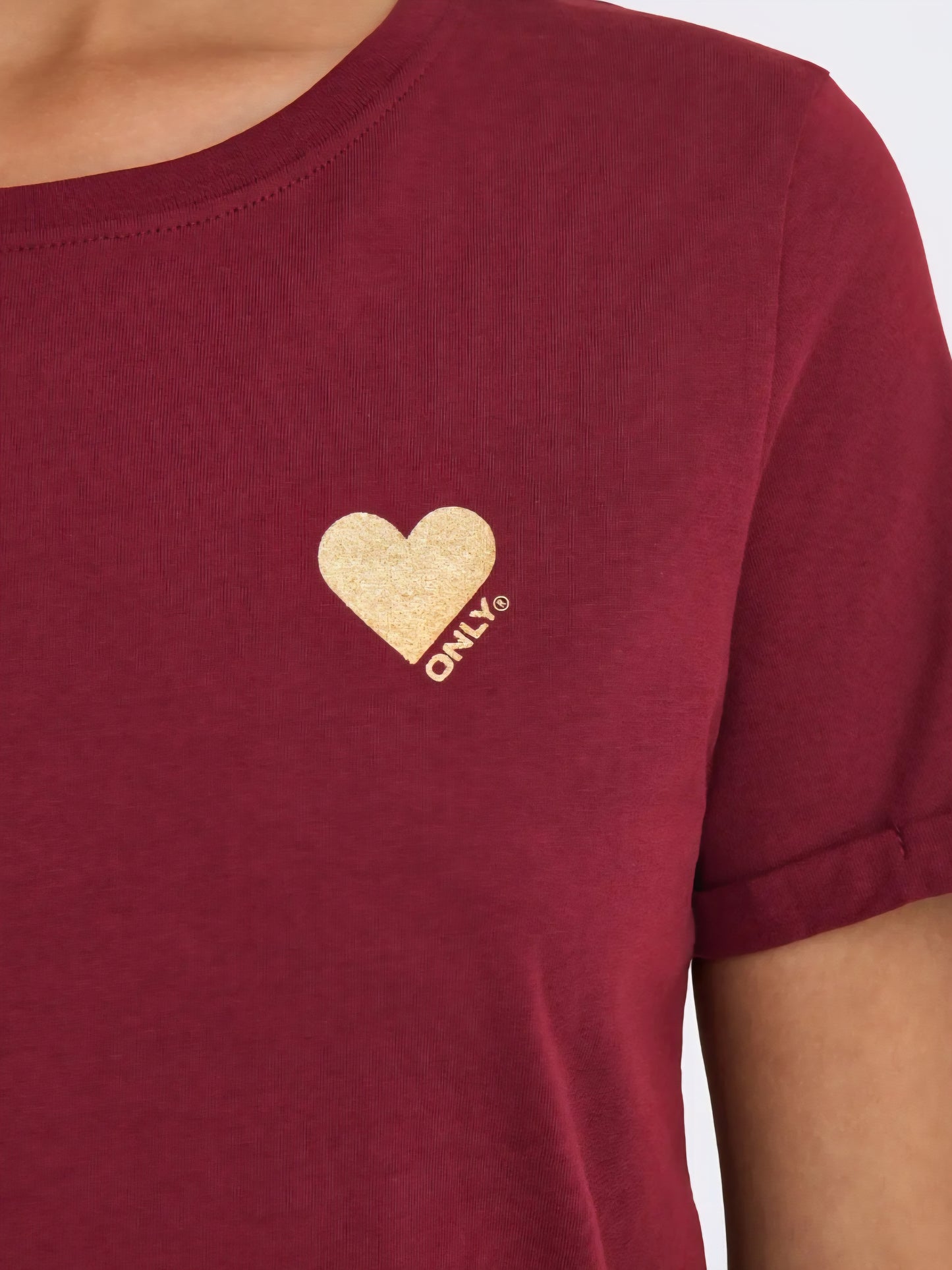 Only ONLKITA LIFE S/S TOP NOOS - , Verde, Bordeaux
