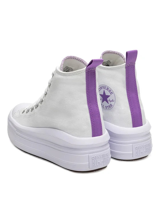 Converse Chuck Taylor All Star, Sneaker Platform - Bianco/Viola