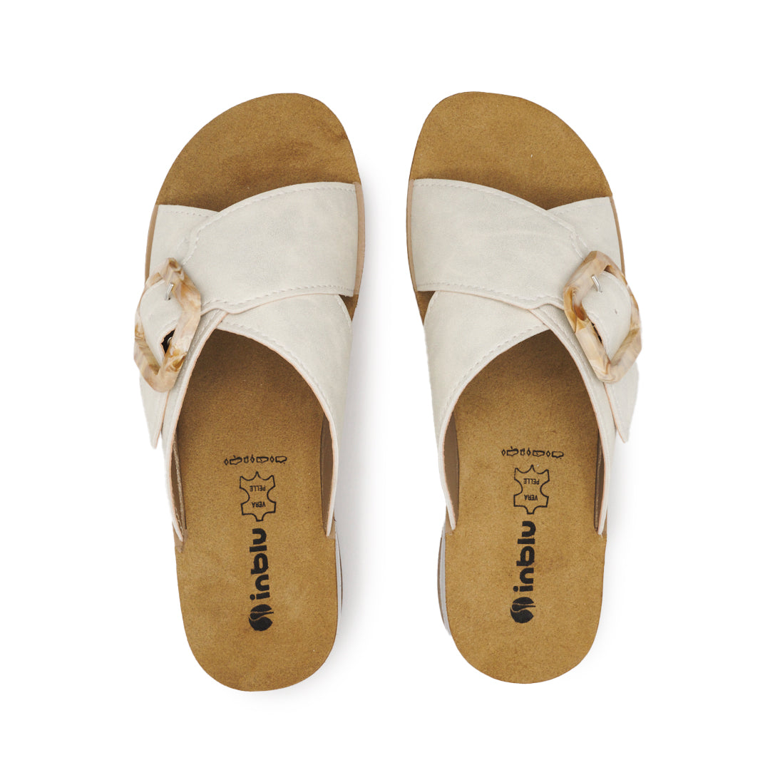 Inblu FT20, Ciabatte Donna Con Fascia Incrociata e Fibbia - Bianco, Rosso