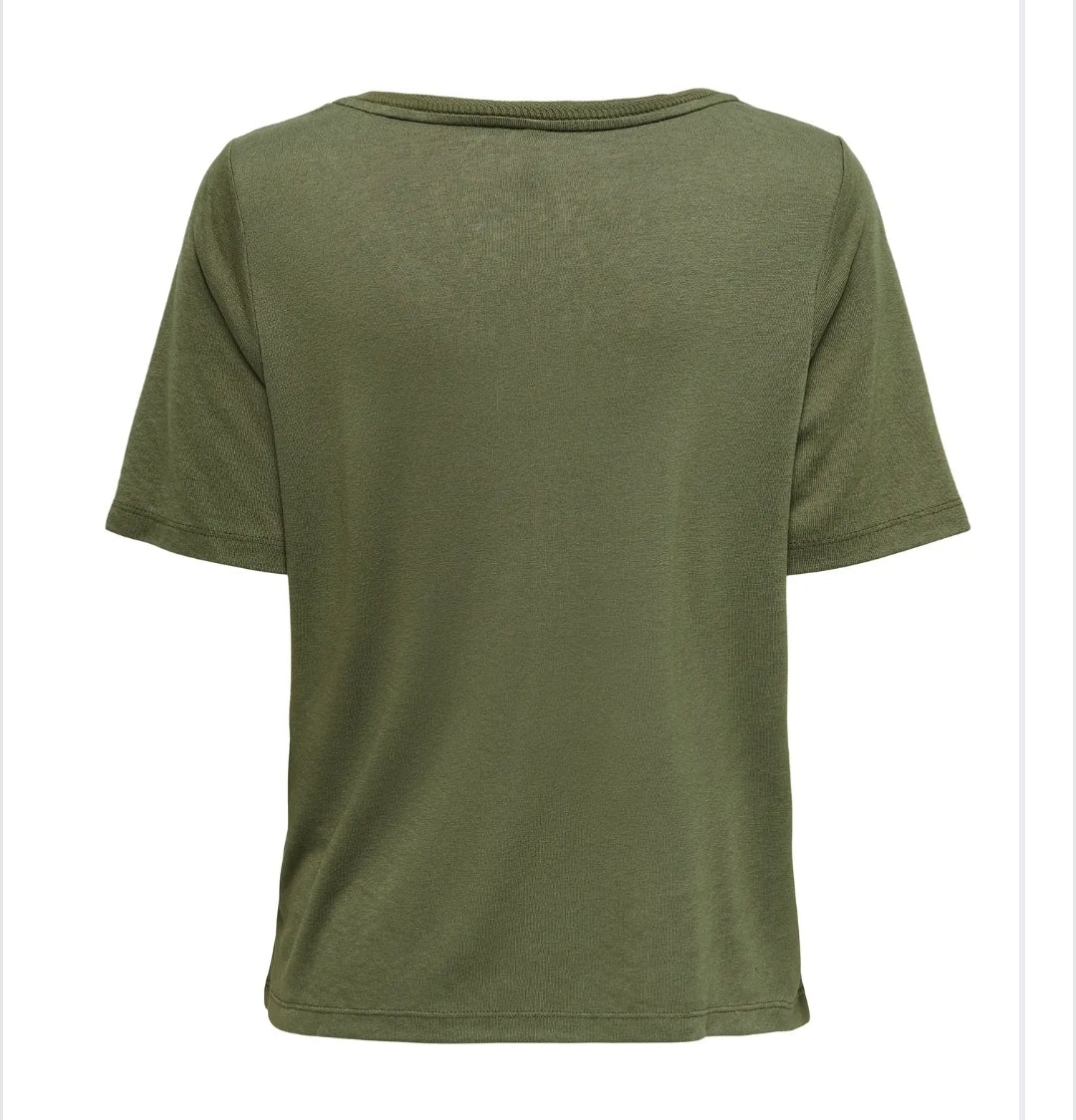 Only ONLELISE S/S V-NECK TOP JRS NOOS, T-Shirt a V Donna - Verde