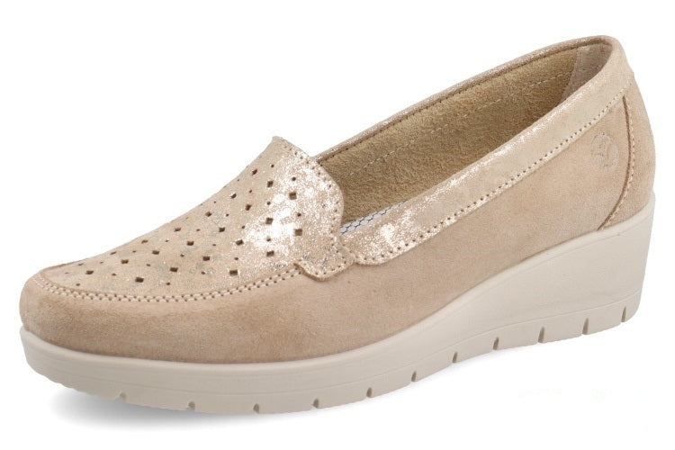 FlyFlot 18K38S8, Mocassino Con Rialzo Donna - Beige