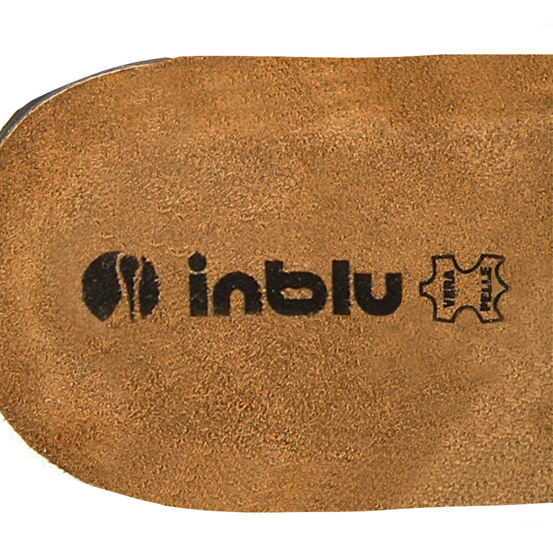 Inblu TG01, Ciabatte Uomo Con Doppia Fascia e Plantare In Vera Pelle - Fondente