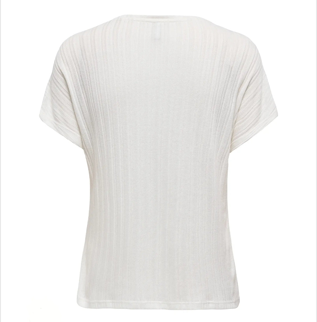 Only ONLIRINA S/S O-NECK TOP JRS NOOS, T-Shirt Donna - Bianco