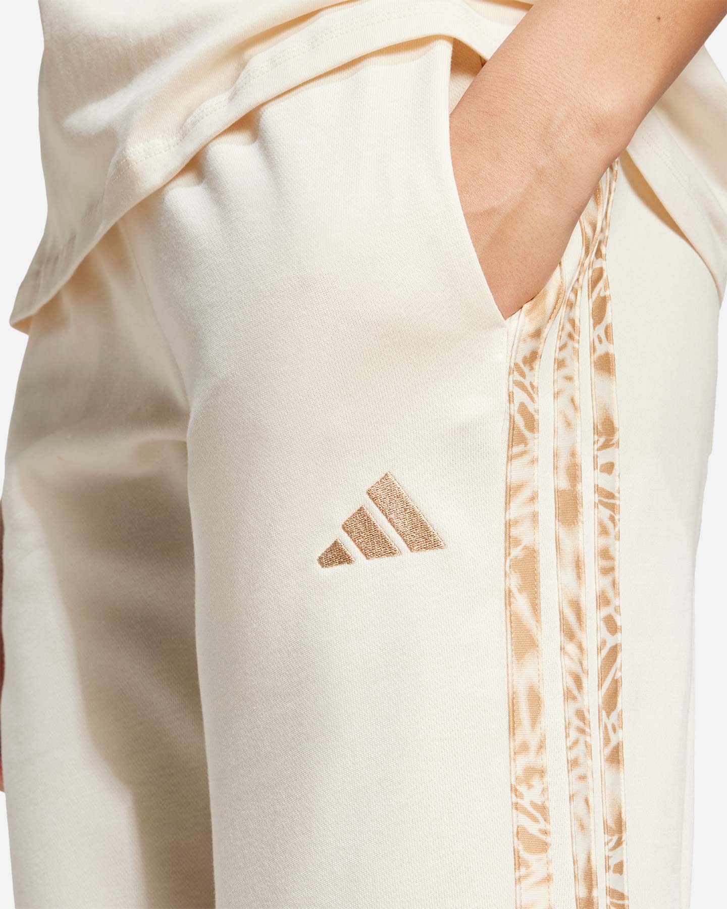 Adidas 3Stripes W, Pantalone Tuta Donna - Beige