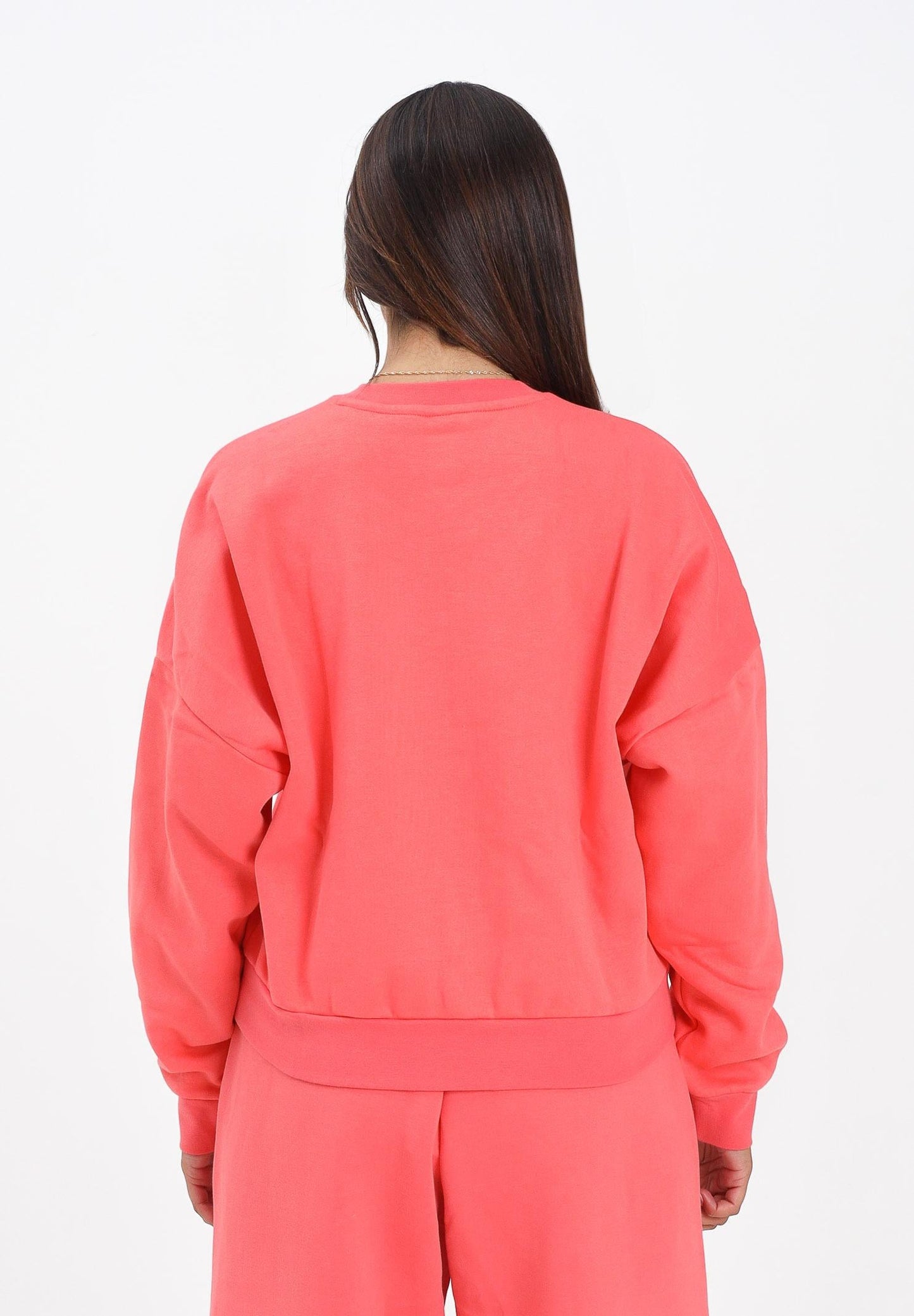 Adidas Essentials, Felpa Donna Girocollo - Corallo