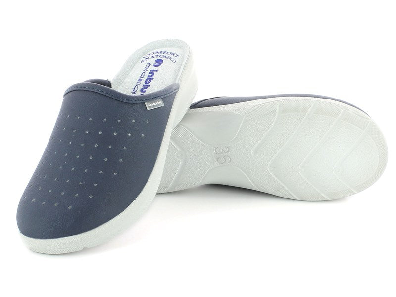 Inblu 5033, Ciabatte Donna con Plantare in Vera Pelle - Bianco, Blu, Rosa