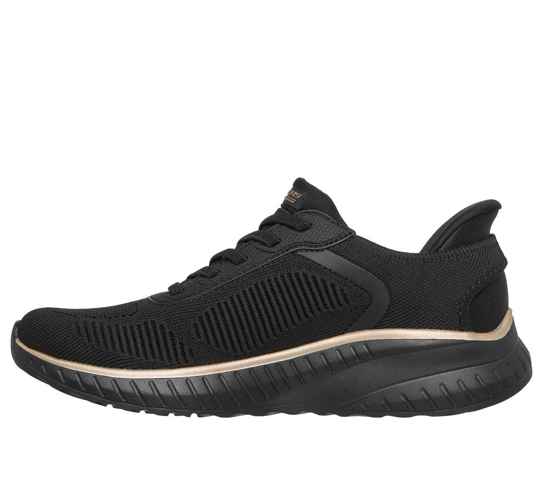 Skechers 117497 Bobs Squad Chaos Current Muse, Fitness Donna Slip-Ins - Nero/Oro