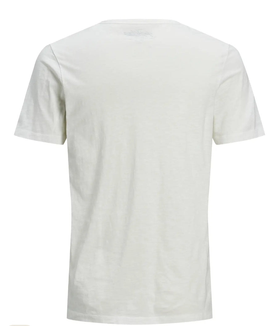 Jack&Jones JJESPLIT NECK TEE SS NOOS, T-Shirt Uomo - Bianco, Navy