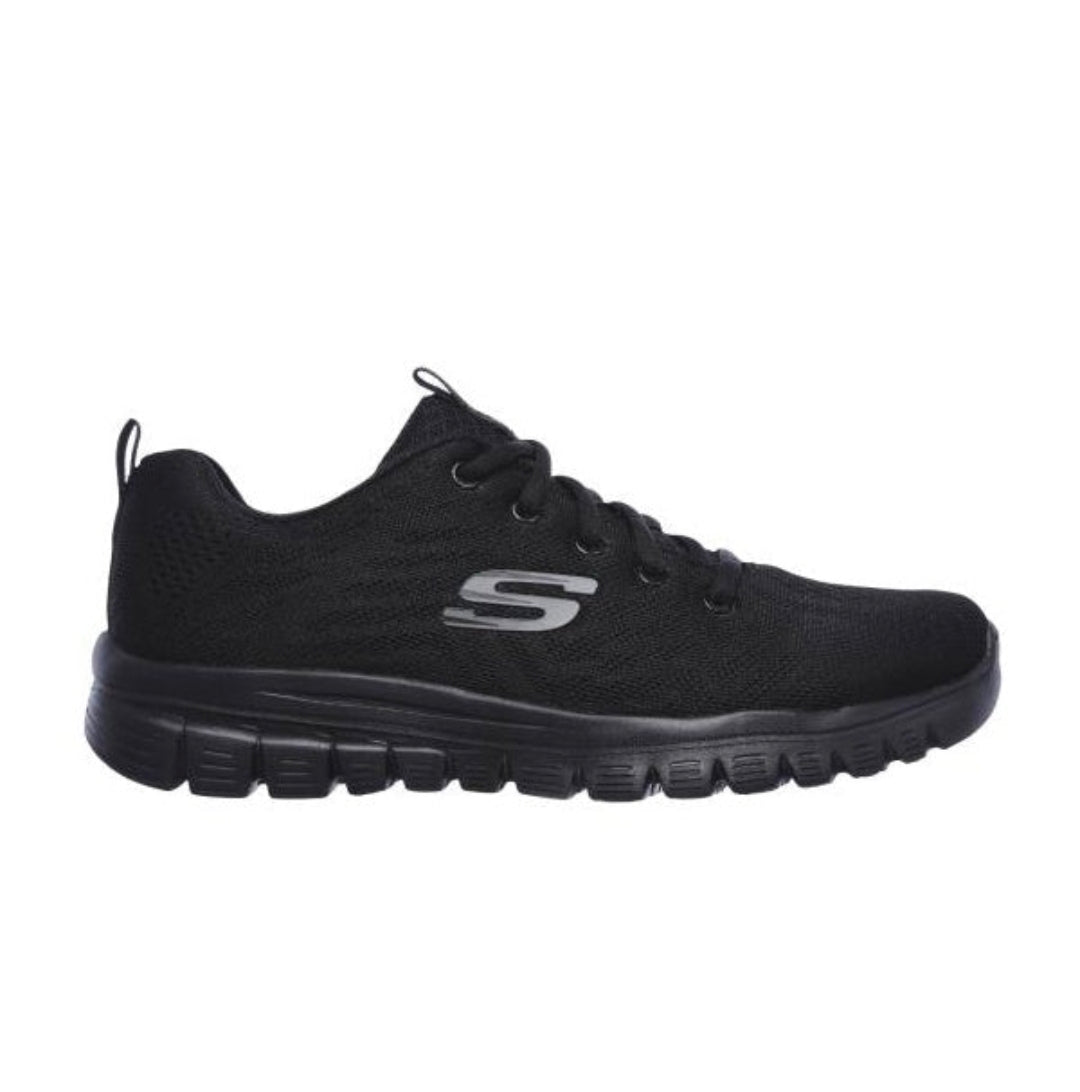 Skechers Graceful-Get Connected 12615, Fitness Donna - Nero/Oro, Nero