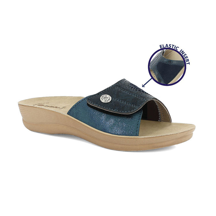 Inblu VR69, Ciabatte Benessere con Chiusura a Strappo ed Inserto Elastico - Argento