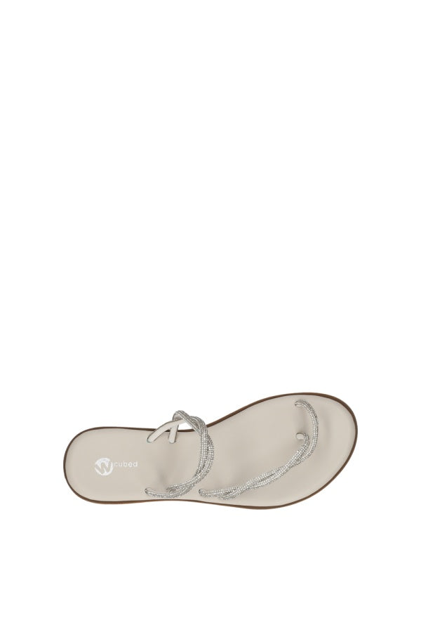 Wcubed Ciabatte Eleganti Con Strass - Bianco
