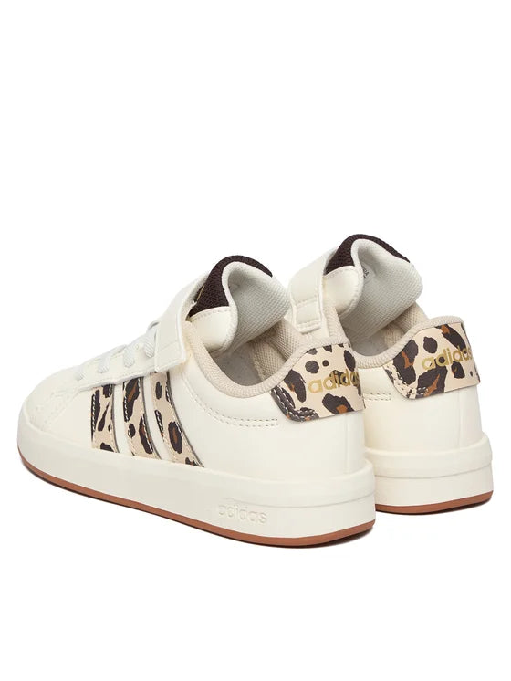 Adidas Grand Court 3.0 EL C, Sneaker Bambini - Crema, Bianco/Blu, Bianco/Rosa
