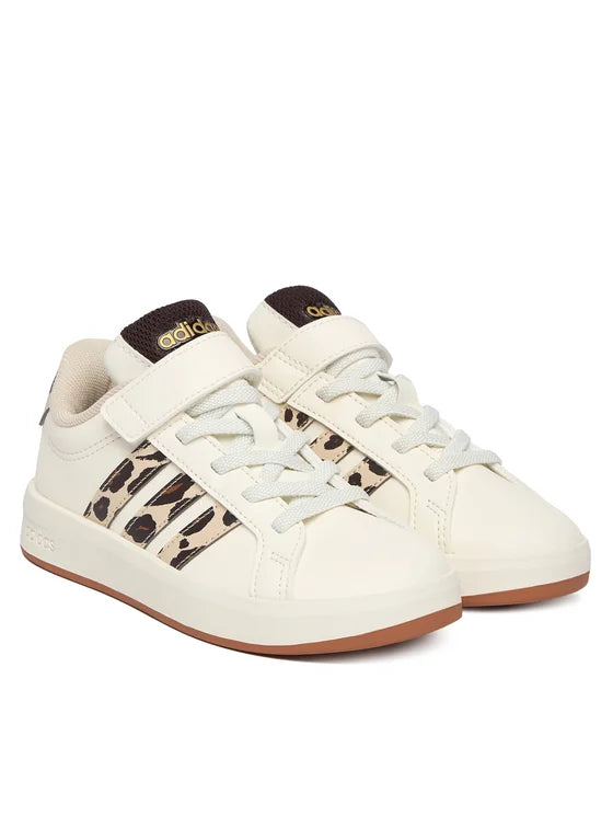 Adidas Grand Court 3.0 EL C, Sneaker Bambini - Crema, Bianco/Blu, Bianco/Rosa