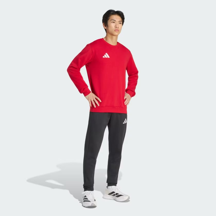 Adidas Entrada26 Sweat Top, Felpa Senza Cappuccio Uomo - Nero, Rosso
