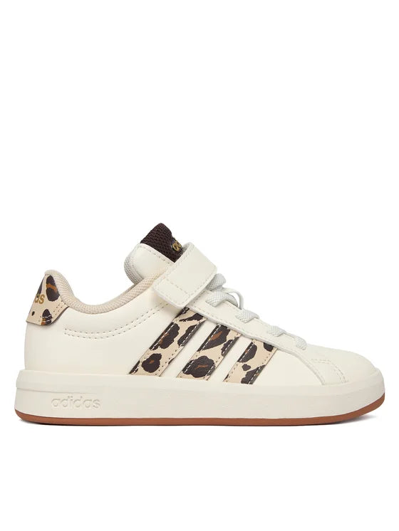 Adidas Grand Court 3.0 EL C, Sneaker Bambini - Crema, Bianco/Blu, Bianco/Rosa