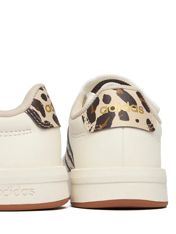 Adidas Grand Court 3.0 EL C, Sneaker Bambini - Crema, Bianco/Blu, Bianco/Rosa