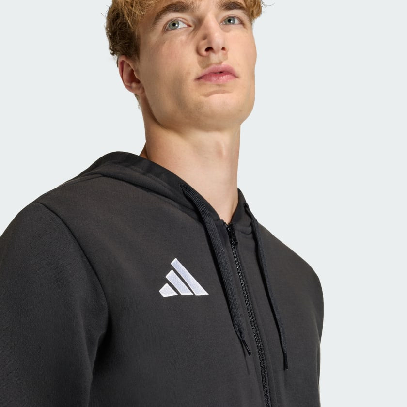 Adidas Entrada 26, Felpa Con Zip e Cappuccio Uomo - Nero