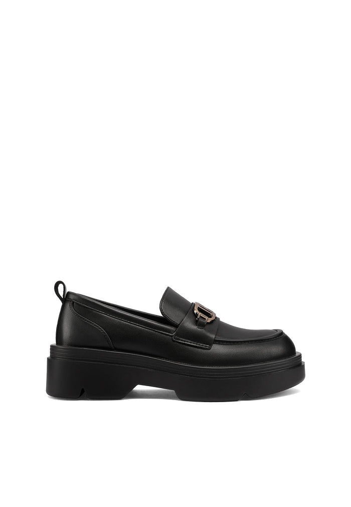 QUEEN HELENA X35-68, Mocassini Donna Platform Con Morsetto e Suola Chunky - Nero, Marrone Scuro