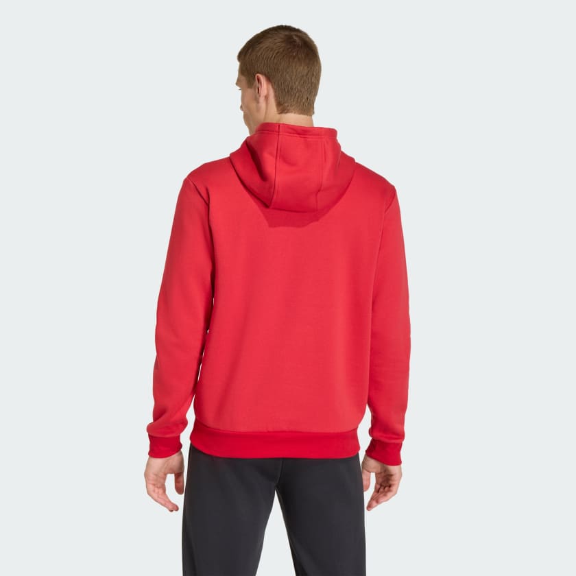 Adidas Entrada 26, Felpa Con Cappuccio Uomo - Rosso, Giallo