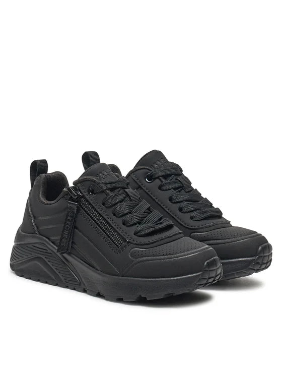 Skechers 310387L Uno-Lite Easy Zip, Fitness Donna Ecopelle Con Zip - Nero