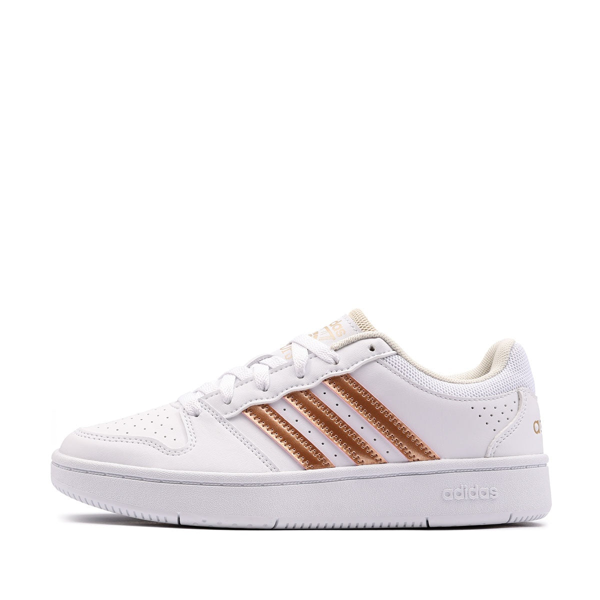 Adidas Hoops Classic J, Sneaker Ragazzi - Bianco/Nero, Bianco/Oro