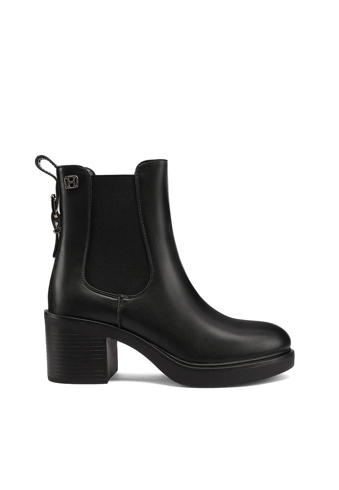 QUEEN HELENA X35-82, Stivaletti Chelsea Donna Con Tacco Largo e Inserto Elastico - Marrone Scuro, Nero
