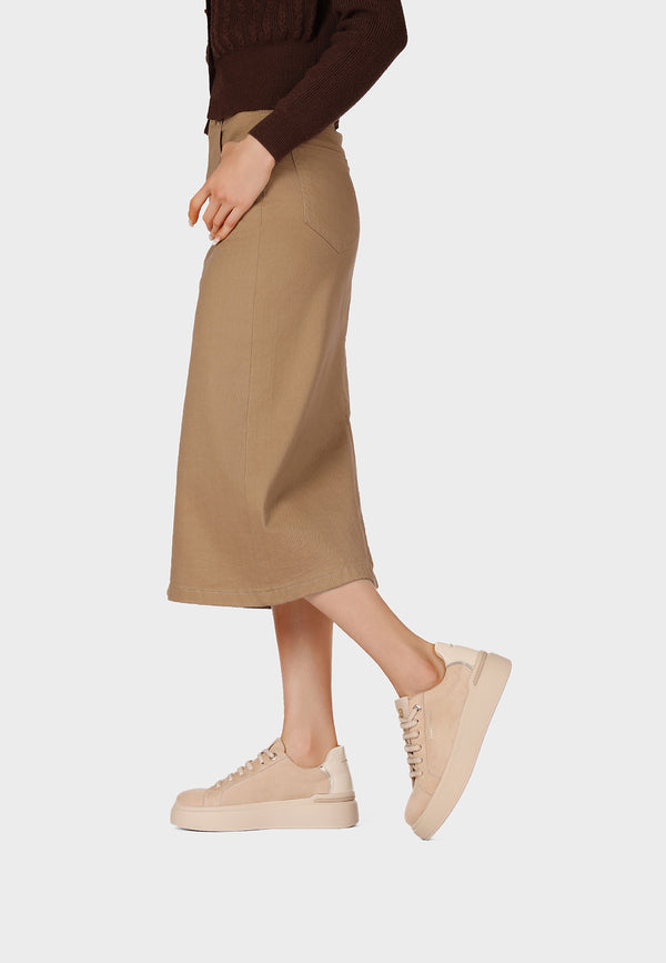 QUEEN HELENA X35-3, Sneaker Donna Platform Con Dettagli Coccodrillo - Marrone, Beige, Nero