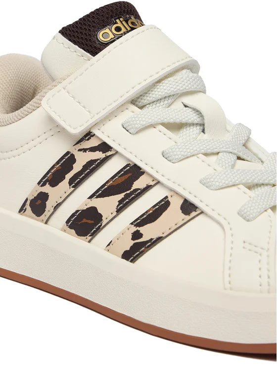 Adidas Grand Court 3.0 EL C, Sneaker Bambini - Crema, Bianco/Blu, Bianco/Rosa