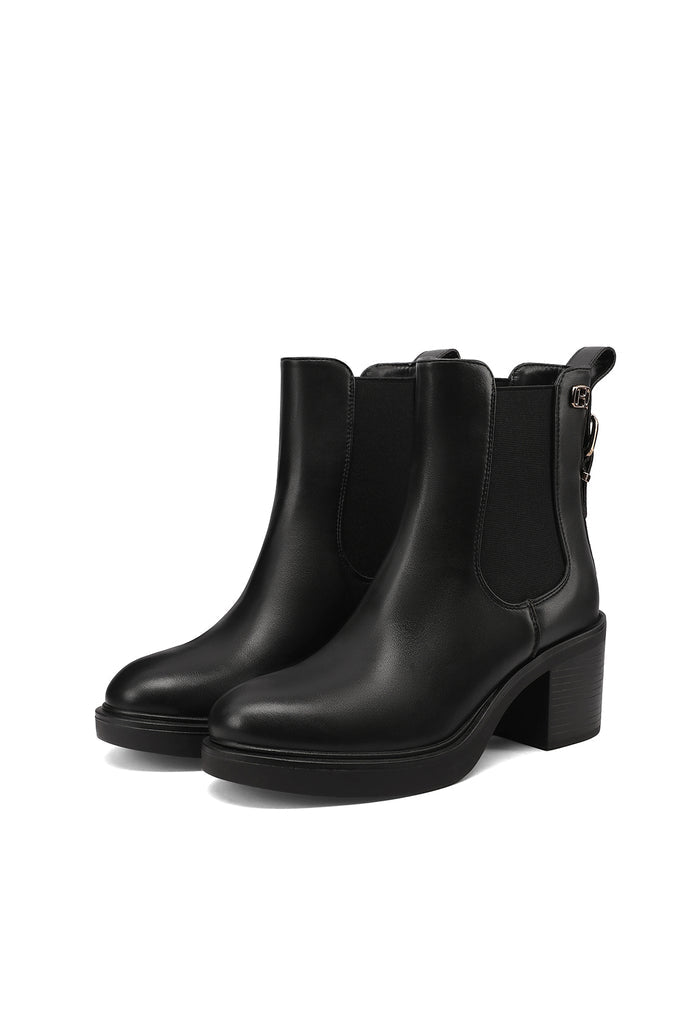 QUEEN HELENA X35-82, Stivaletti Chelsea Donna Con Tacco Largo e Inserto Elastico - Marrone Scuro, Nero