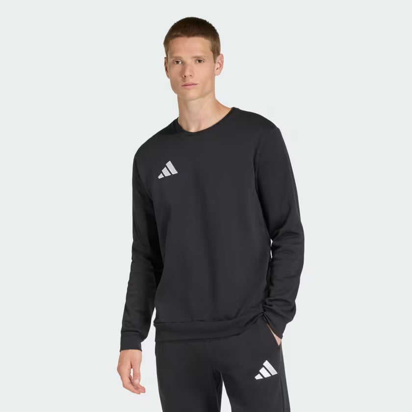 Adidas Entrada26 Sweat Top, Felpa Senza Cappuccio Uomo - Nero, Rosso