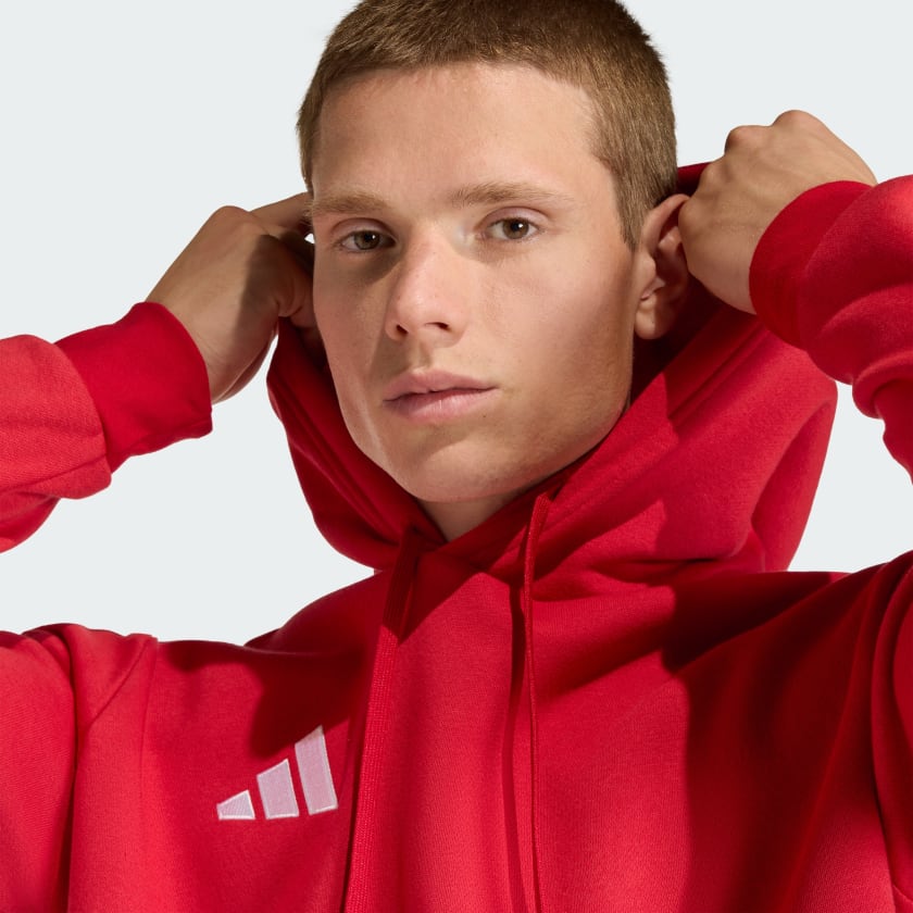 Adidas Entrada 26, Felpa Con Cappuccio Uomo - Rosso, Giallo