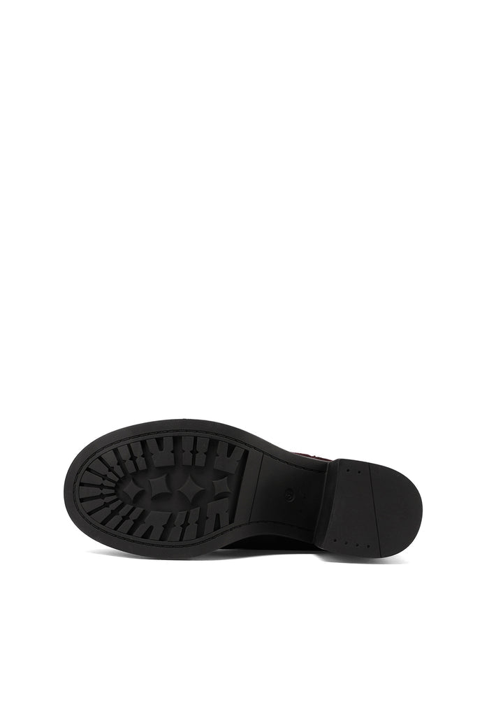 QUEEN HELENA X35-82, Stivaletti Chelsea Donna Con Tacco Largo e Inserto Elastico - Marrone Scuro, Nero