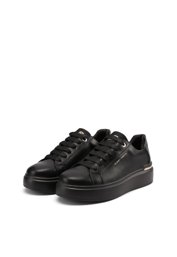 QUEEN HELENA X35-3, Sneaker Donna Platform Con Dettagli Coccodrillo - Marrone, Beige, Nero