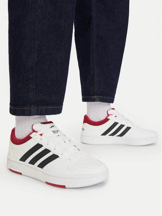 Adidas Hoops Classic J, Sneaker Ragazzi - Bianco/Nero, Bianco/Oro