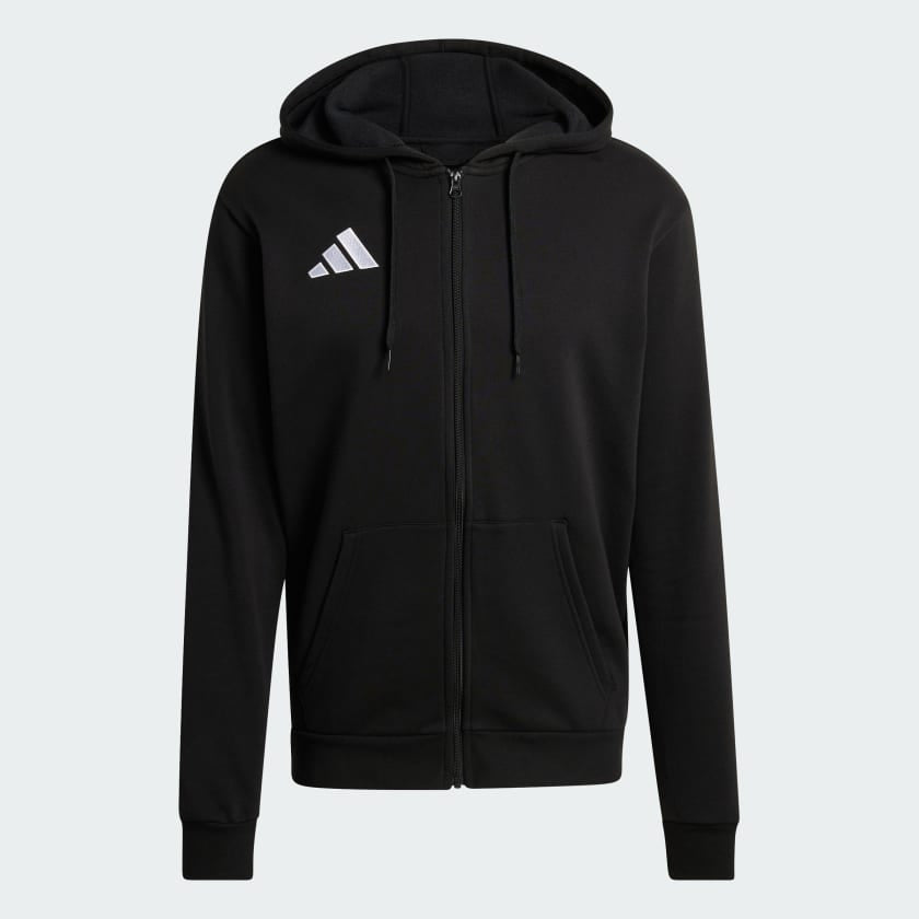Adidas Entrada 26, Felpa Con Zip e Cappuccio Uomo - Nero