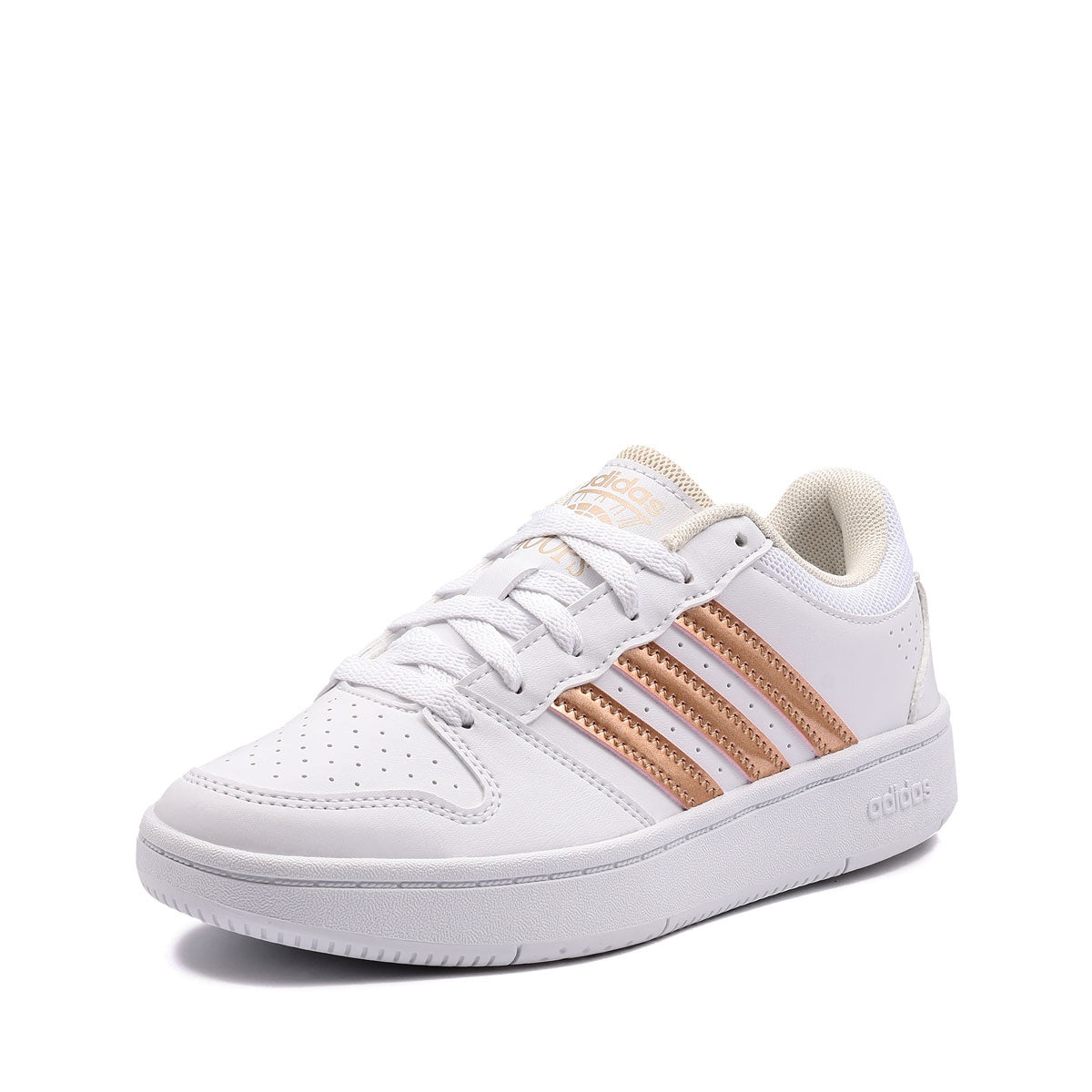 Adidas Hoops Classic J, Sneaker Ragazzi - Bianco/Nero, Bianco/Oro