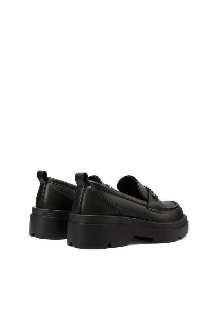 QUEEN HELENA X35-68, Mocassini Donna Platform Con Morsetto e Suola Chunky - Nero, Marrone Scuro