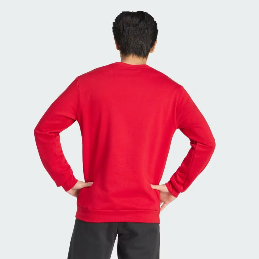 Adidas Entrada26 Sweat Top, Felpa Senza Cappuccio Uomo - Nero, Rosso