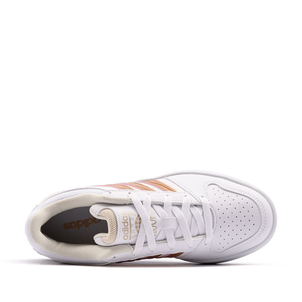 Adidas Hoops Classic J, Sneaker Ragazzi - Bianco/Nero, Bianco/Oro