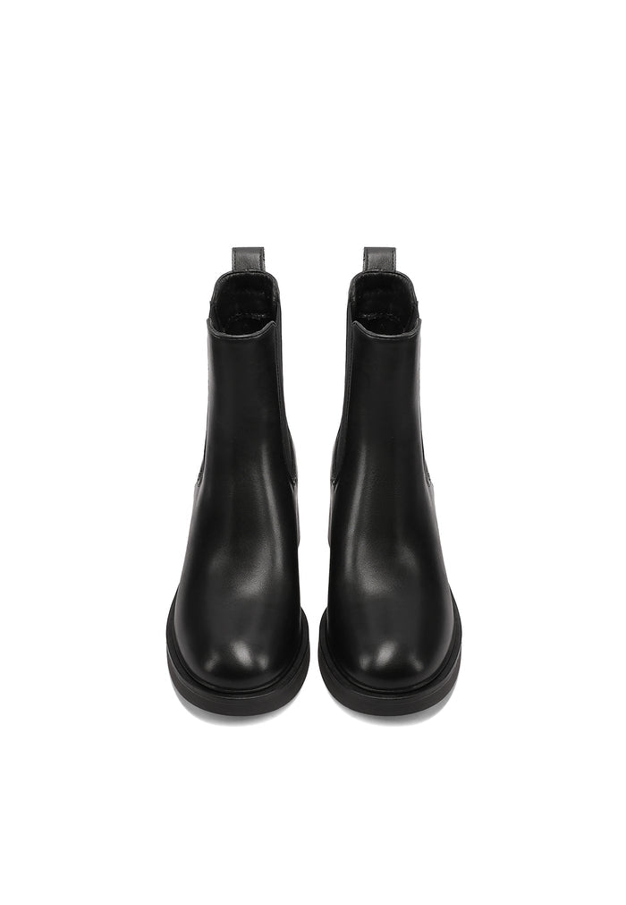 QUEEN HELENA X35-82, Stivaletti Chelsea Donna Con Tacco Largo e Inserto Elastico - Marrone Scuro, Nero