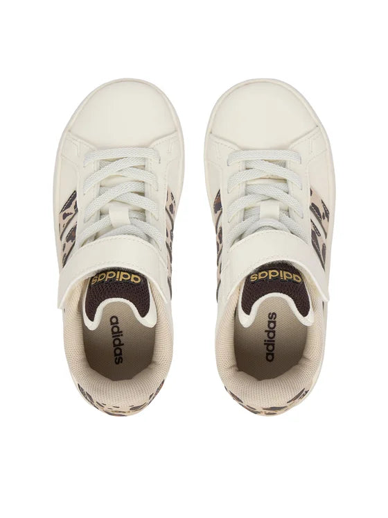 Adidas Grand Court 3.0 EL C, Sneaker Bambini - Crema, Bianco/Blu, Bianco/Rosa