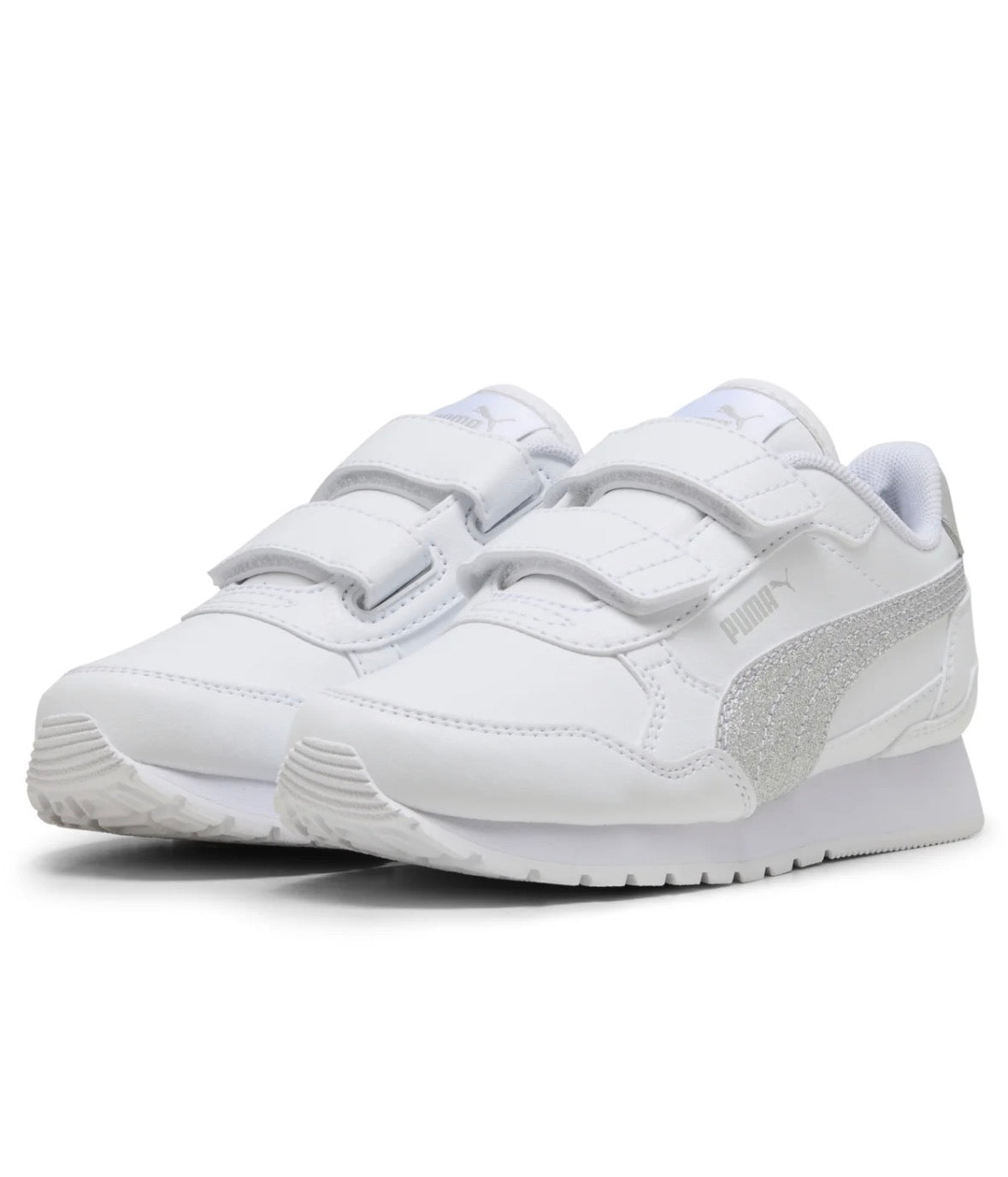 Puma ST Runner V4 SL Glitter V PS, Sneaker Bambina - Bianco/Argento
